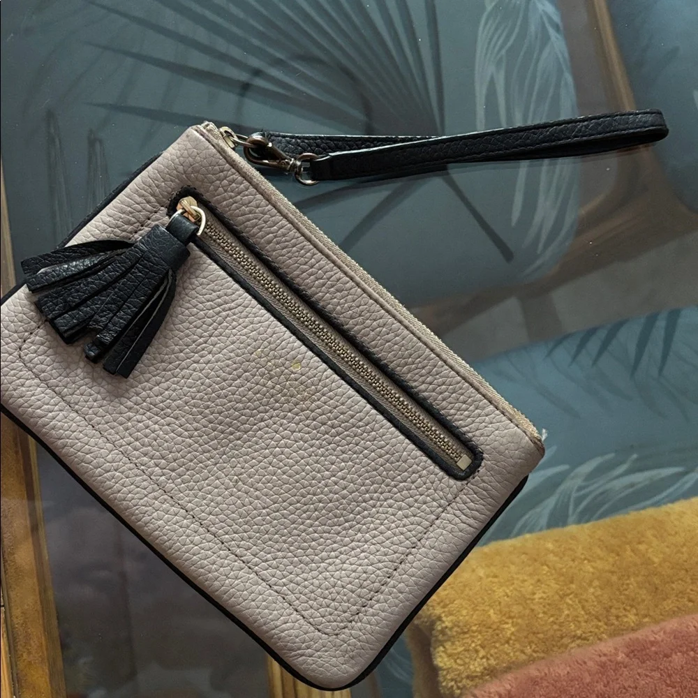 Kate Spade Taupe and Black Wristlet